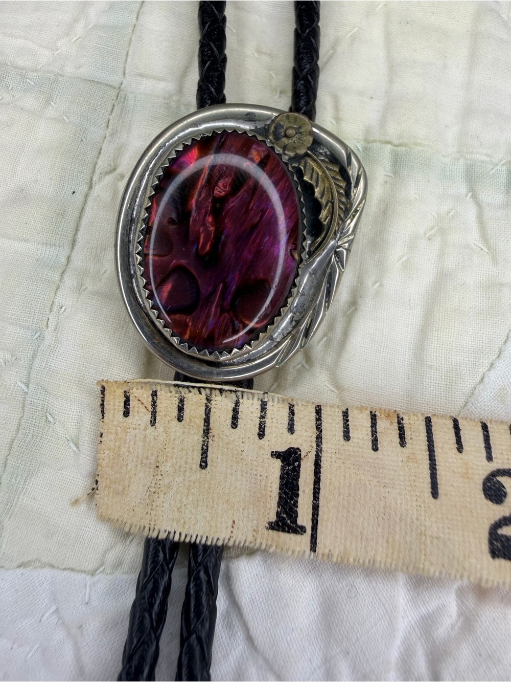 VTG Dragons Breath Silver Pendant Bolo Tie Necklace Adjustable Country Western - Picture 11 of 13